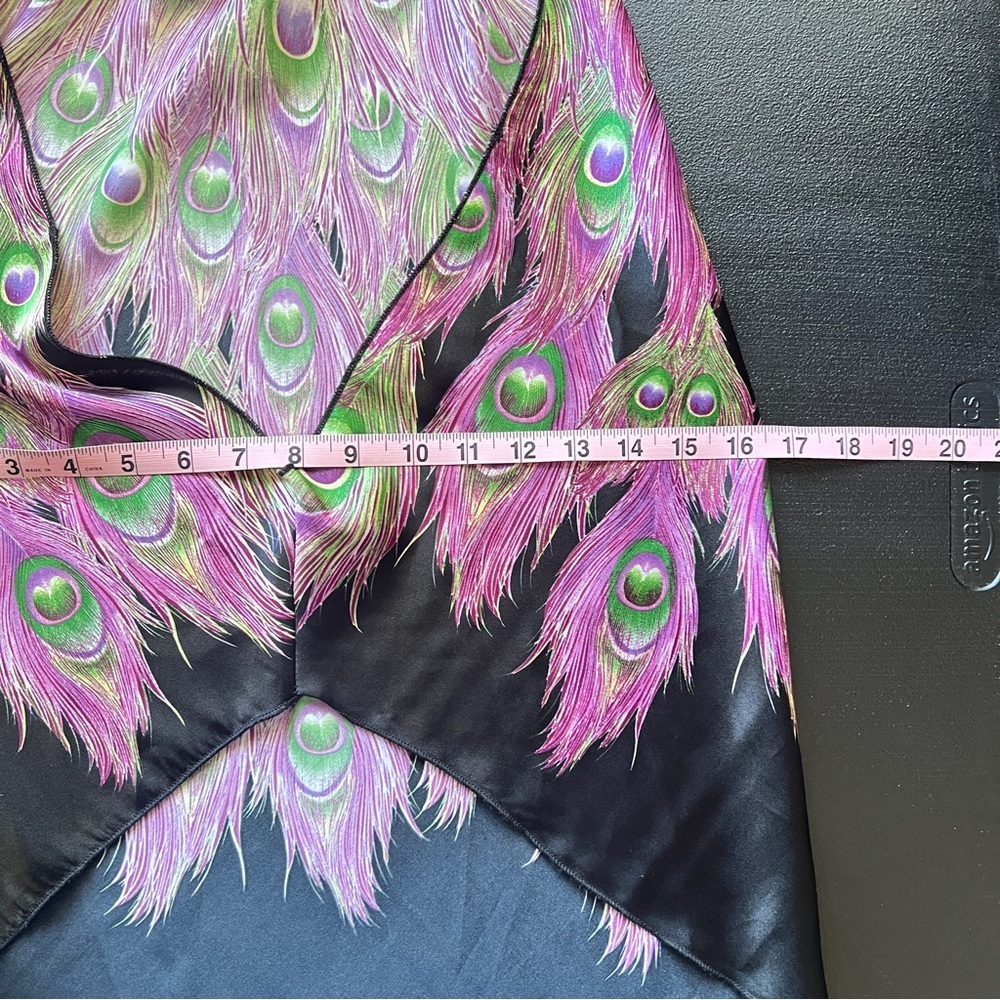 Y2K Peacock Halter Open Back Purple Multicolor Women’s Top - Picture 8 of 9
